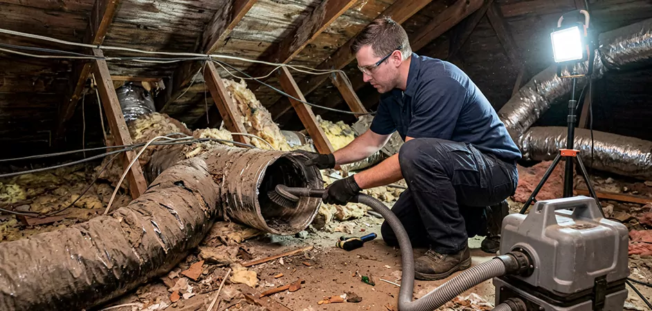 Storm-Damaged Attic Duct Cleaning in Killeen
